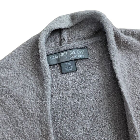 Barefoot Dreams Gray Ombre Cozychic Lite Knit Open Waterfall Cardigan S/M - Picture 4 of 5